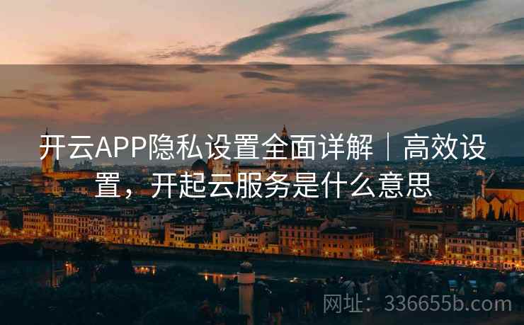 开云APP隐私设置全面详解｜高效设置，开起云服务是什么意思