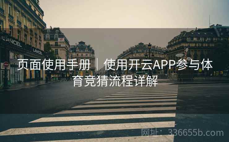 页面使用手册｜使用开云APP参与体育竞猜流程详解