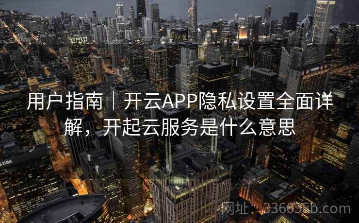用户指南｜开云APP隐私设置全面详解，开起云服务是什么意思